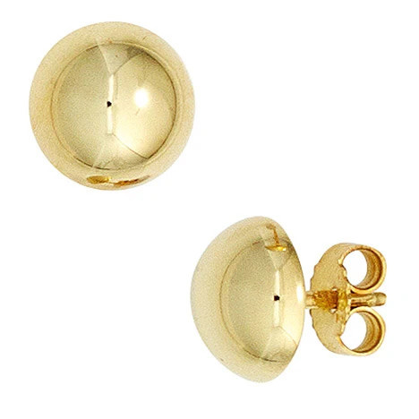 Colfem Ohrstecker Halbkugel, 333 Gelbgold, Unisex - Bild 1