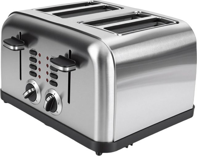 Fishine 4-Scheiben-Toaster aus Edelstahl in Grau mit 1500W Leistung und doppelter Temperaturregelung - Bild 1