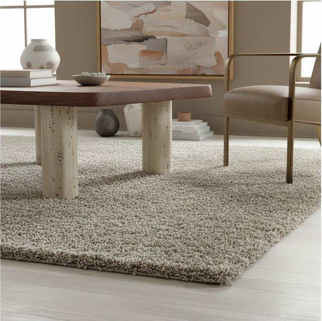 Hochflorteppich SPREE von Kadima Design, einfarbig, Beige, B/T: 200 x 290 cm - Bild 1
