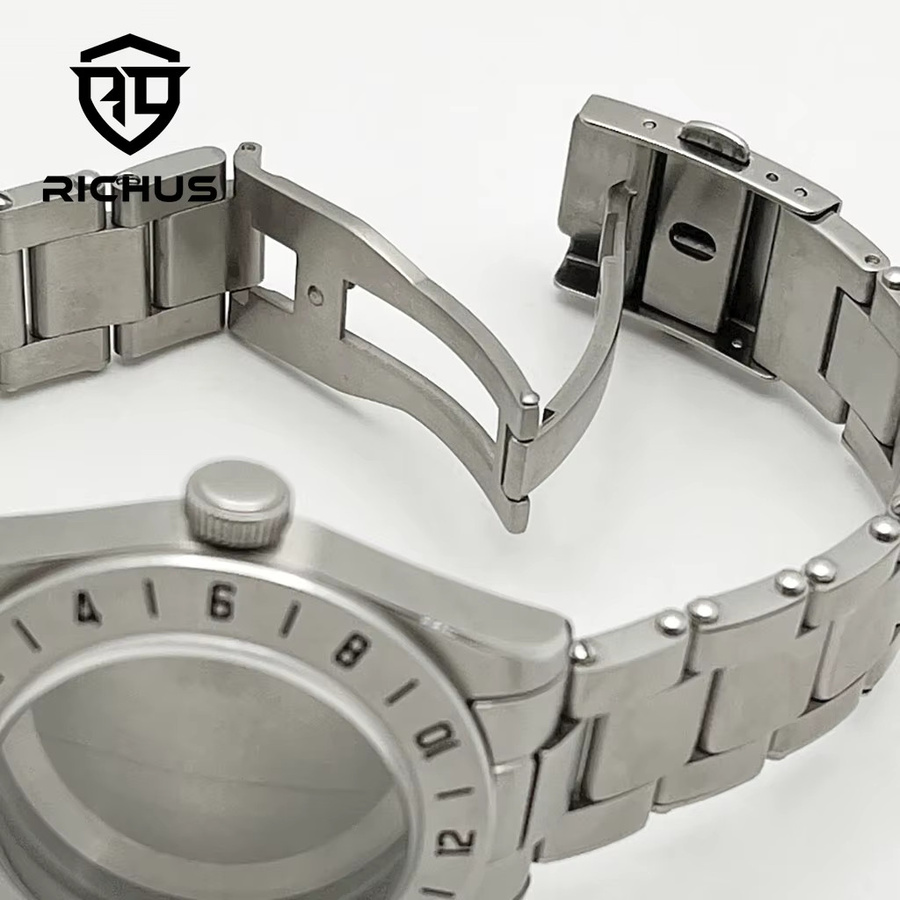 RICHUS Uhrengehäuse Edelstahl, Silber, 39 mm, Saphirglas, Uhrenzubehör - Bild 3