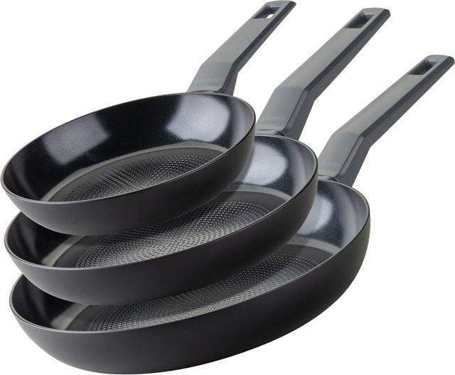 Fackelmann Bratpfannen-Set Statement aus Keramik und Aluminium in Schwarz, 3-teilig, Durchmesser: 20 cm, 24 cm, 28 cm - Bild 1