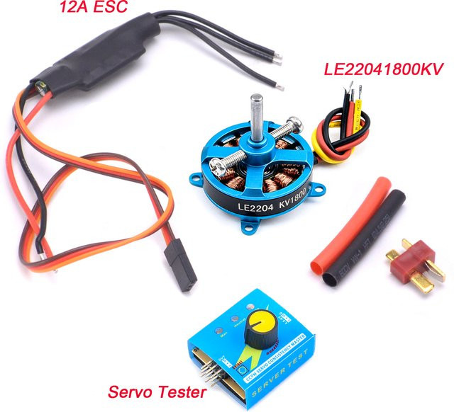 Readytosky Hochleistungs-Flugzeugmotor LE2204 1800KV, mit 12A/20A ESC und Servo-Tester, Zubehör - Bild 1