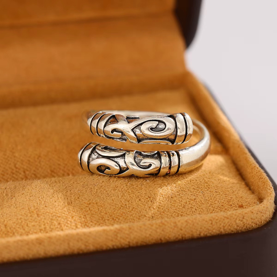 Ring 925 Sterling Silber, Gold, Wukong Wolke Muster, Damen - Bild 2