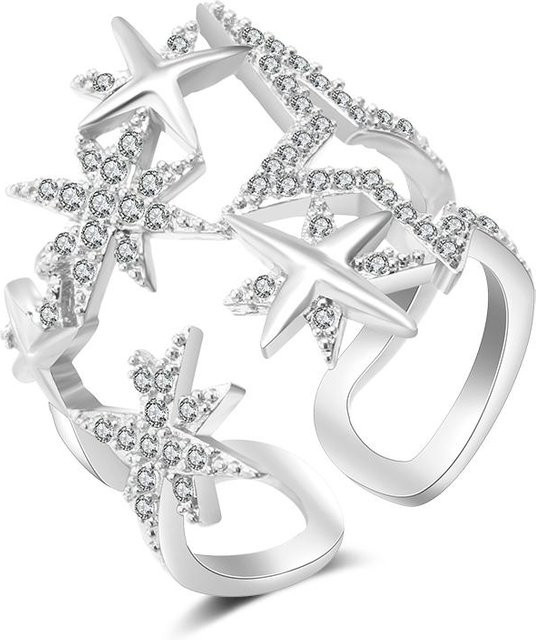 Lucky Star Jewelry Ring, Edelstahl, Gold, Zirkonia, Damen - Bild 1