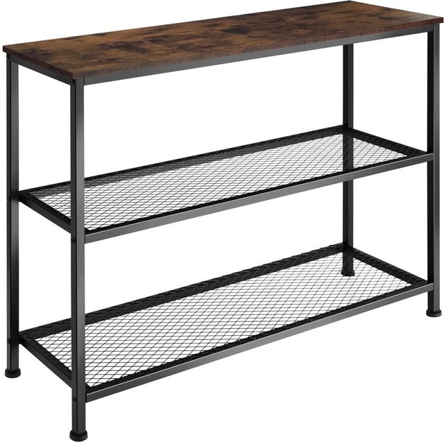 tectake Konsolentisch Industrial Style in Braun mit MDF-Platte und pulverbeschichtetem Stahl, B/T/H: 100 x 30 x 81 cm - Bild 2