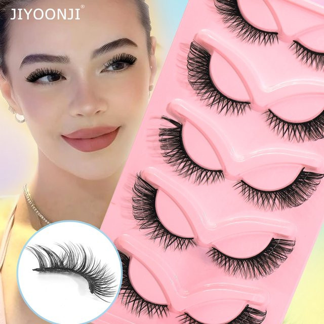 JIYOONJI Künstliche Wimpern, Black, Unisex, 5 Paar - Bild 1