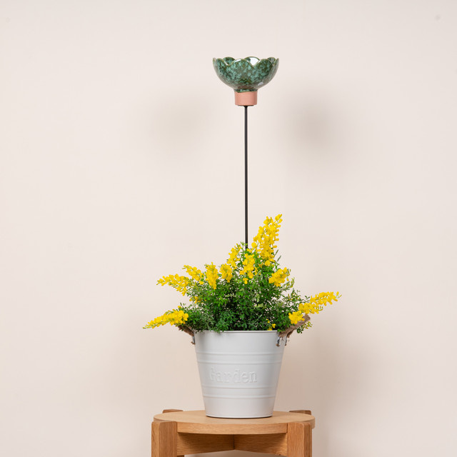 Keramik Stecker Blüte von BLUME2000 in Grün, kelchartig - Bild 1
