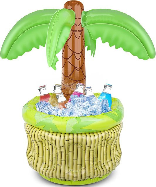 Aufblasbarer Bär Eiskübel und Getränkehalter in Form einer Palme von ZQNYCY in Grün für deine Sommer Pool Party und Strand Dekoration - Bild 1