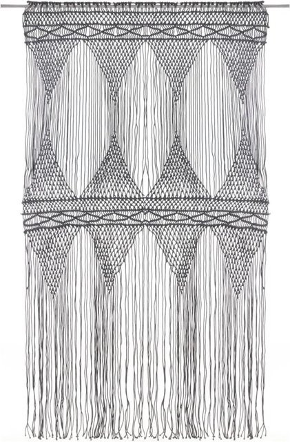 vidaXL Makramee Vorhang Anthrazit aus Baumwolle und Polyester B: 140 cm, H: 240 cm - Bild 1