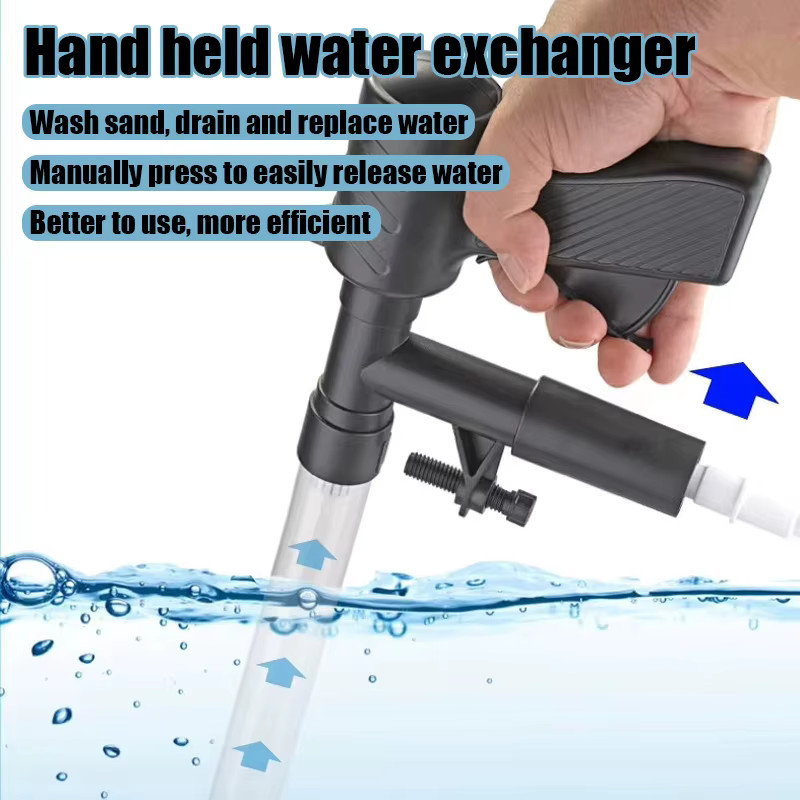 Findixpet Aquarium-Wasserwechselpumpe mit Drucksiphon und Glasschaber zur Kiesreinigung und Wasserflussregulierung - Bild 2