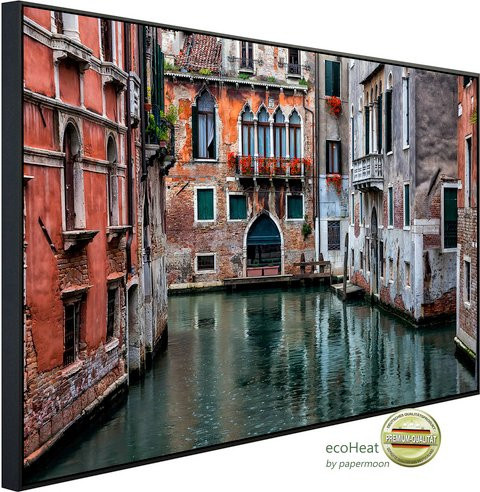 papermoon Infrarotheizung EcoHeat Venedig Häuser mit Matt-Effekt in Bunt, App-Steuerung und Überhitzungsschutz - Bild 1