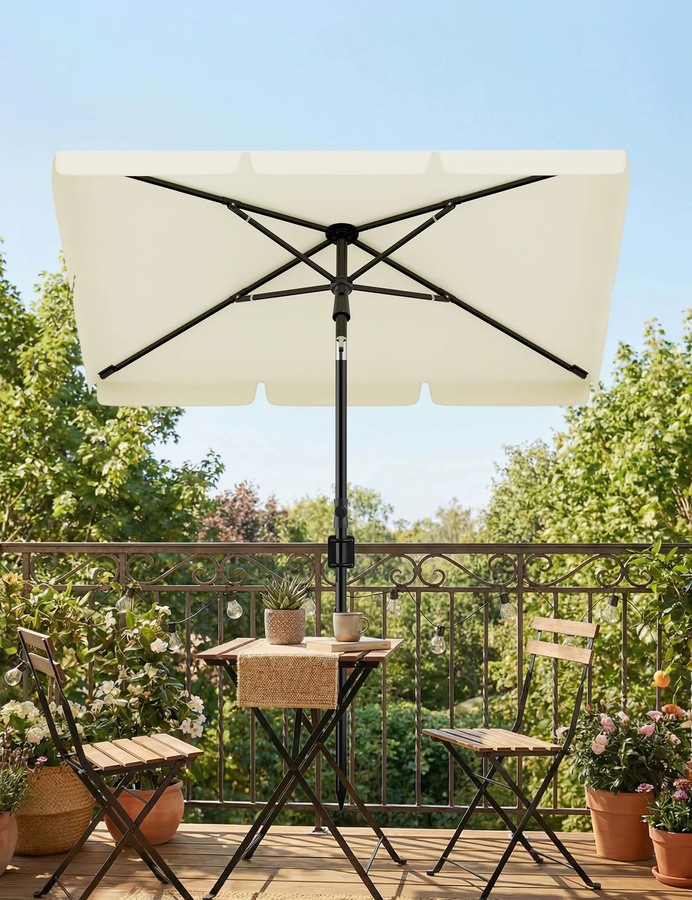 HiMISS Sonnenschirm mit UPF 50+ Sonnenschutz, höhenverstellbar von 145 cm bis 225 cm, faltbar, B/T: 200 x 125 cm - Bild 4