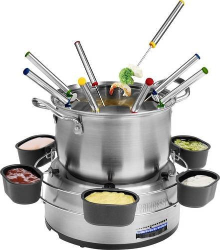 Princess Elektrisches Fondue Set in Silber mit Edelstahlbehälter und einstellbarem Thermostat, 800W - Bild 1