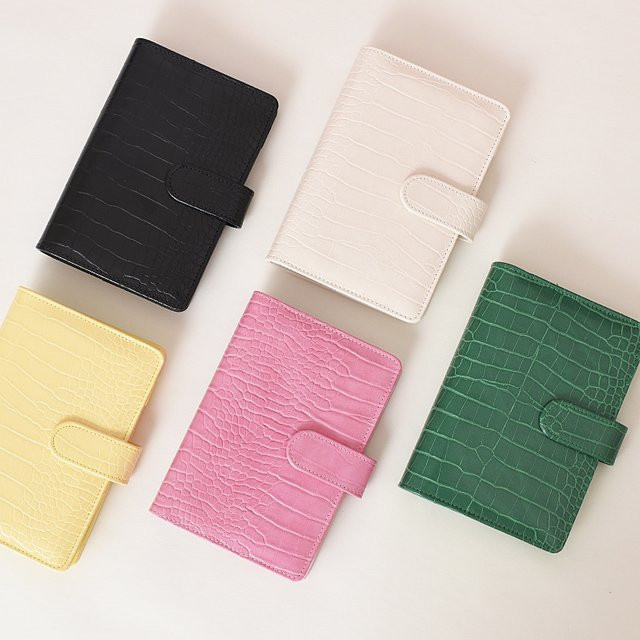 Ledernotizbuch Einband mit Krokodilmuster in Schwarz für A5 und A6 Loose Leaf Binder und Traveller Dairy aus PU-Leder - Bild 1