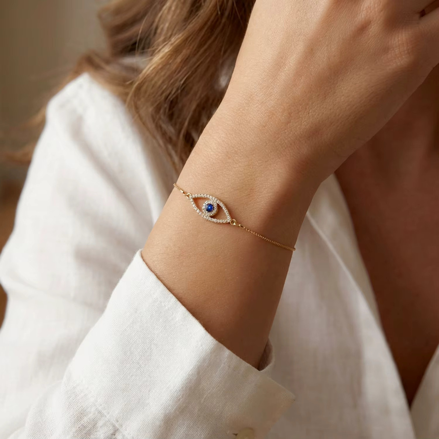 Armband Evil Eye, Blau, Zirkonia, Damen - Bild 2