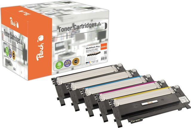 Peach S4092 Toner-Set für Samsung CLP-310, CLP-310N und CLP-315, ersetzt Samsung CLT-P4092C/ELS und SU392A, 5er Pack, wiederaufbereitet - Bild 1