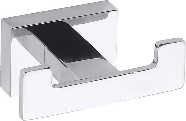 Brillantbad BASA Doppelkleiderhaken Messing in Chrom für Bad und Küche, B/H/T: 7,8 x 5,0 x 3,5 cm - Bild 1