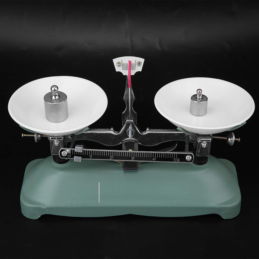 CosyHome Mechanische Balkenwaage Schale mit Gewichtssatz Chemie Physikalisches Experiment Zubehör - Bild 3