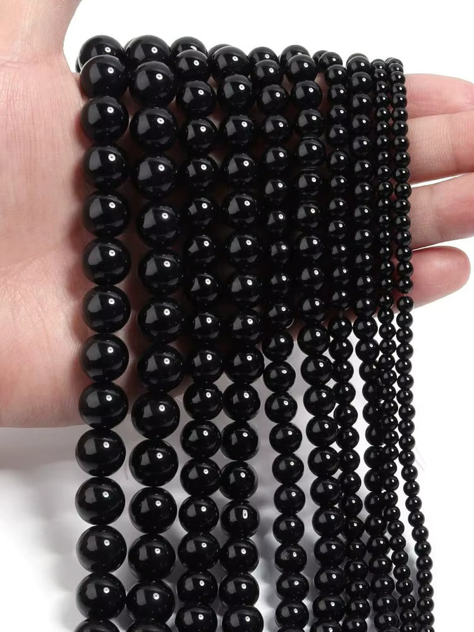 Louleur Glasperlen, schwarz, rund, 4 6 8 10 12 mm - Bild 7