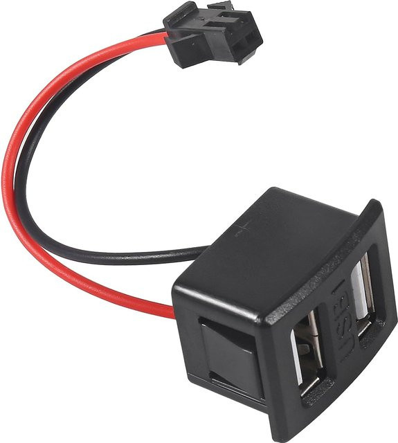 AOKIN Dual USB Ladebuchse mit USB-A und USB-C Anschlüssen in Schwarz - Bild 1
