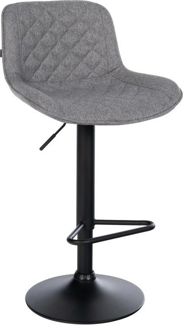 DELUKE Barhocker KUHAR Barstuhl in Dunkelgrau, höhenverstellbar, drehbar mit Lehne, B/T/H: 50 x 52 x 84 cm - Bild 1