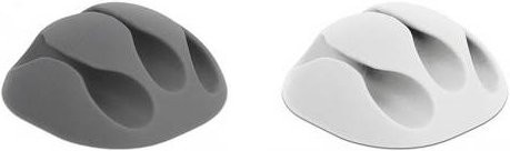 Delock Kabel-Halteclips aus Thermoplast in Weiß und Grau, B: 3,5 cm, H: 1,6 cm - Bild 1