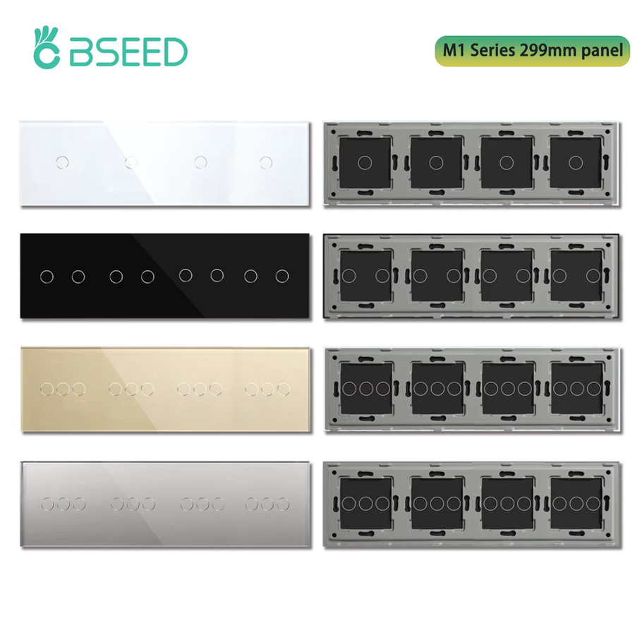 BSEED M1 Kristallglasscheibe für Touch-Schalter mit Metallplatte, Grau, Breite: 29,9 cm - Bild 3