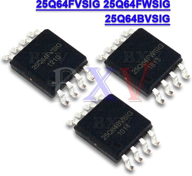 5 Stück W25Q64FVSIG W25Q64FWSIG W25Q64BVSIG Chipsatz IC in Schwarz (SOP-8) - Bild 1