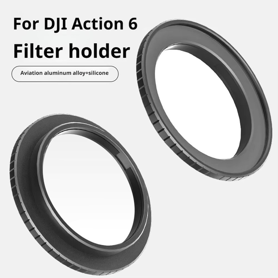 DJI Action 6 Filterhalter-Adapterringrahmen in Schwarz mit Schnellverschluss und Objektivschutz - Bild 4