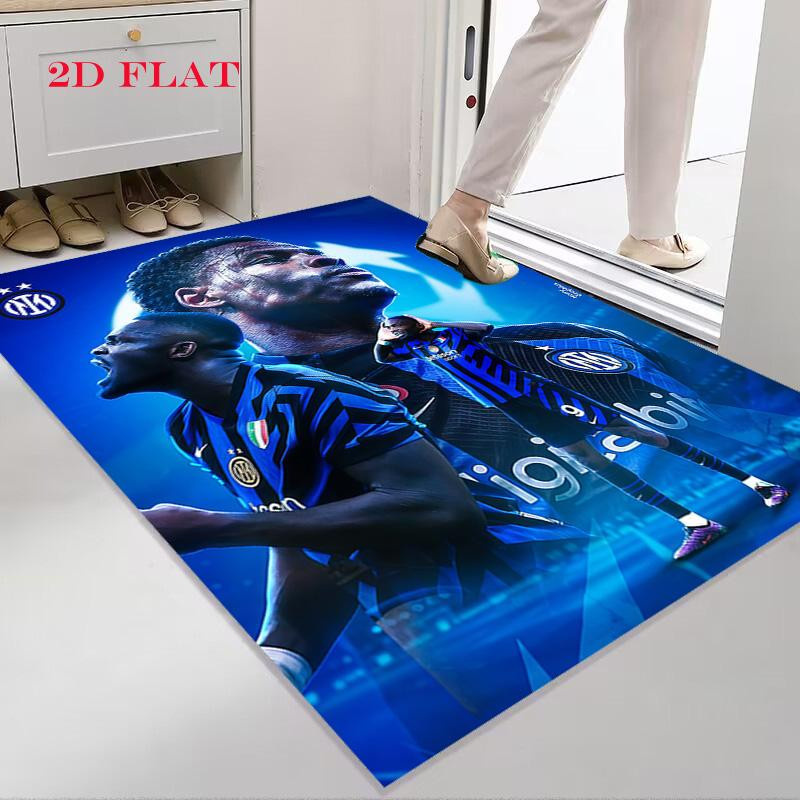 Inter Mailand Team Teppich für Wohnzimmer und Schlafzimmer, rutschfeste Bodenmatte aus Polyester, B/T: 60 x 40 cm - Bild 3