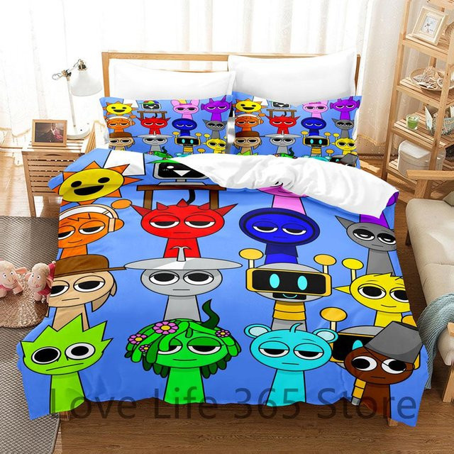 Game Sprunki Bettwäsche-Set für Kinder mit 3D-Druck, Multicolor, B/H: 135 x 200 cm - Bild 1