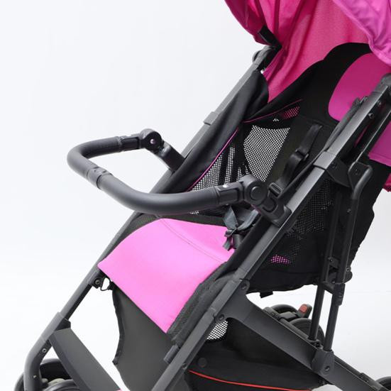 All for Kids Kinderwagen-Stoßstange aus Kunstleder in Schwarz mit verstellbarem Winkel und Eisenrohr als Sicherheits-Handlauf und Fußstütze - Bild 5
