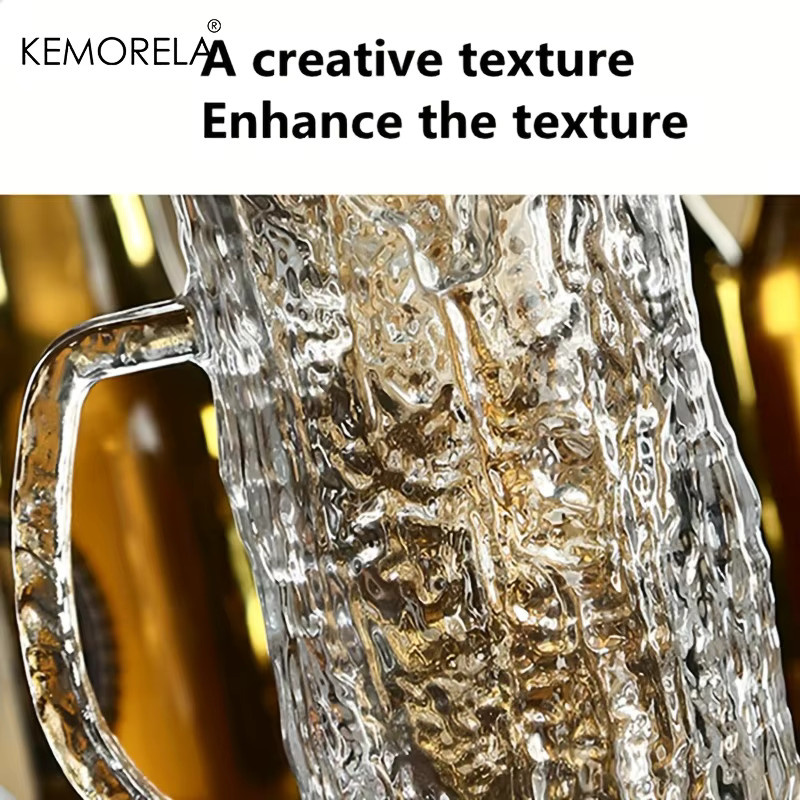 KEMORELA Bierglas mit mattierter Gletscher-Textur, transparent, 400 ml - Bild 5
