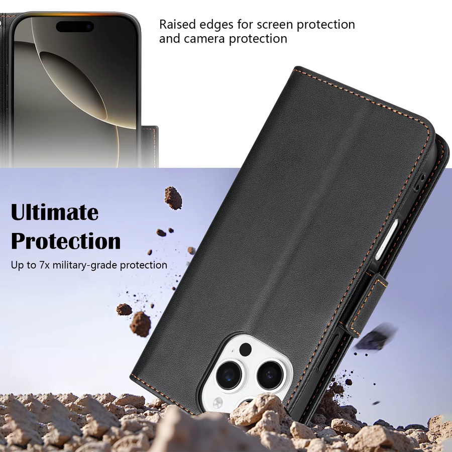 Leder-Brieftaschenhülle mit Kartenfach und Ständer für Honor 600 400 200 90 Smart 70 Lite X70 X60 Pro in Schwarz oder Blau - Bild 5