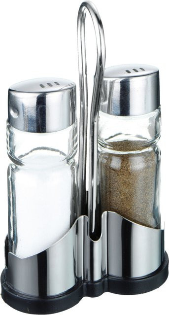PULSIVA Salz- & Pfeffer-Menage Molto, 6er Set, silber/transparent, B/H/T: 7,5 x 13 x 3,5 cm, 40 ml - Bild 1