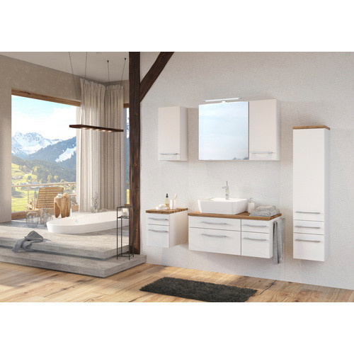 HELD MÖBEL Hängeschrank Davos in Weiss, modern mit LED-Beleuchtung, B/H/T: 30 x 64 x 20 cm - Bild 1