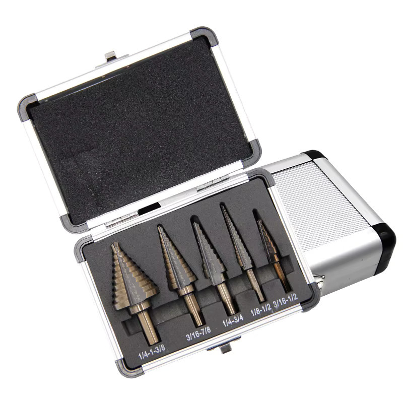 Mr Drill Pagodenbohrer Gelb mit dreieckiger Nut und Aluminiumbox im britischen Stil - Bild 3