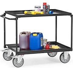 fetra Tischwagen Grey Edition aus Stahl in Anthrazitgrau mit 2 Etagen und Wannen, B: 50 cm, T: 102,1 cm, H: 87 cm - Bild 2