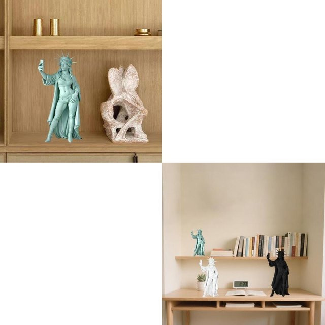 ADUWRSE Liberties-Statue als lustige Selfie-Figur in Grün, künstlerische Miniatur-Tischdekoration aus Kunststoff, Höhe: 8,0 cm, Breite: 8,0 cm, Tiefe: 8,0 cm - Bild 1