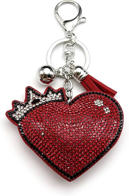 Lovely FAJA Schlüsselanhänger, Rotes Herz, Silber Farbe, Unisex - Bild 1