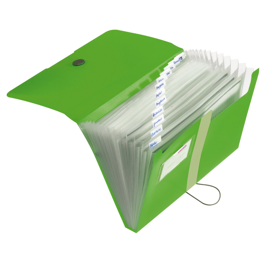 Herlitz Fächermappe easy orga to go A4 aus Kunststoff in Transparent Grün - Bild 2