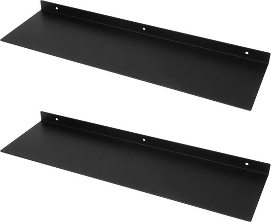 FIFITARA Wandregal 2er Set aus Stahl in Schwarz, Schweberegal Metallregal mit Breite: 60 cm