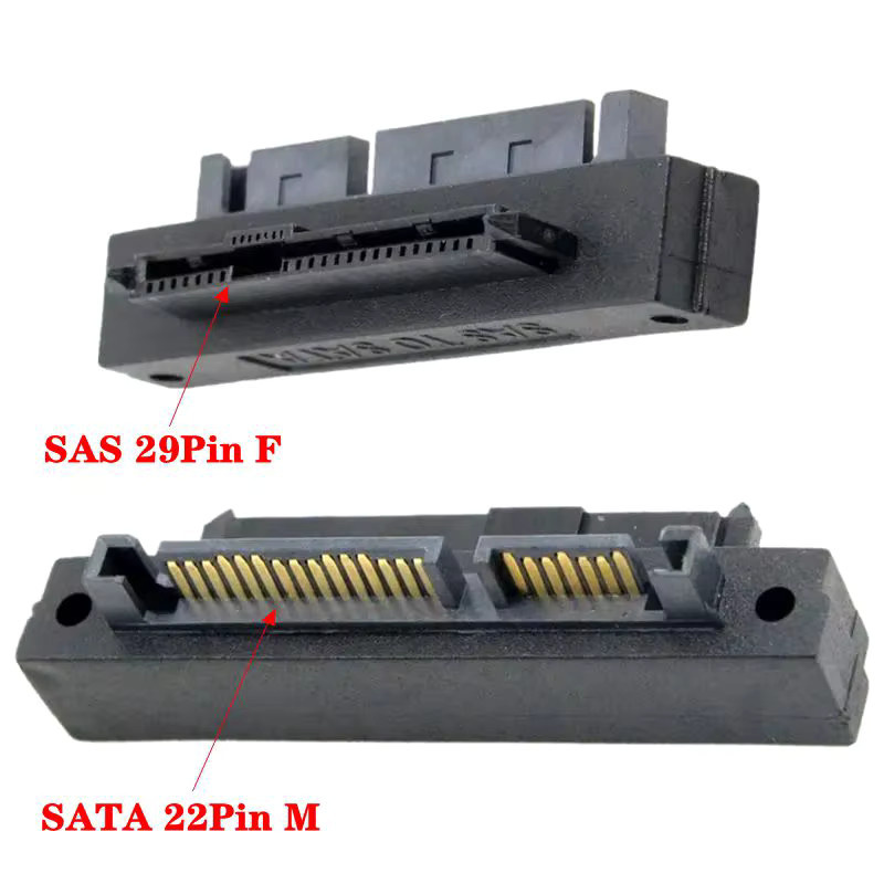 AXONUS SAS 29Pin auf SATA 22Pin Adapter, SFF-8482 Buchse auf 22Pin Stecker, Schwarz - Bild 3