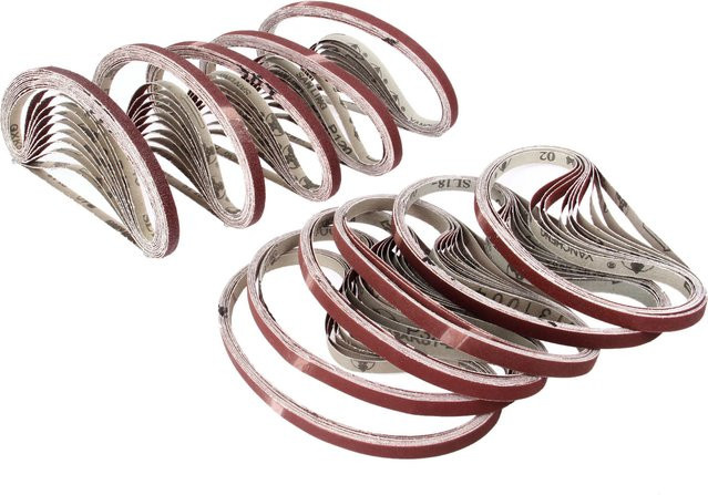 10 Stück abriebfeste Schleifbänder von Dophee aus Aluminiumoxid für Bandschleifer zum Schleifen und Polieren, Körnung 40 bis 120, Breite: 533 mm, Höhe: 9 mm - Bild 1