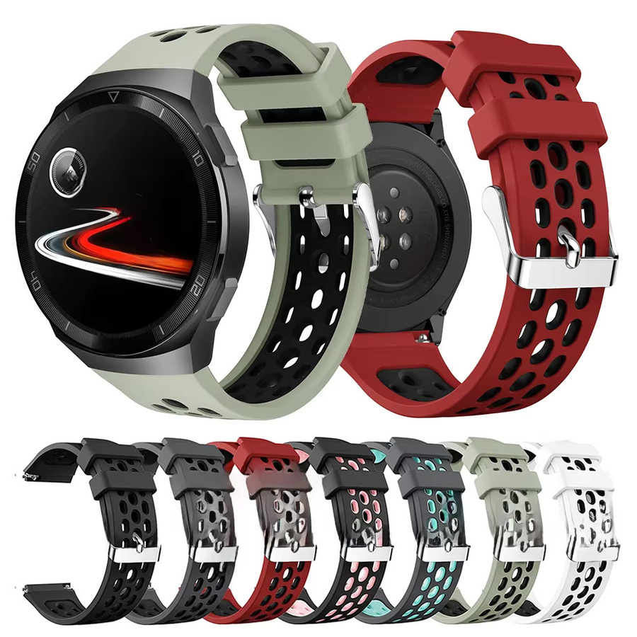 ZENHEO Uhrenarmband Silikon, 22 mm, Schwarz, Unisex - Bild 3