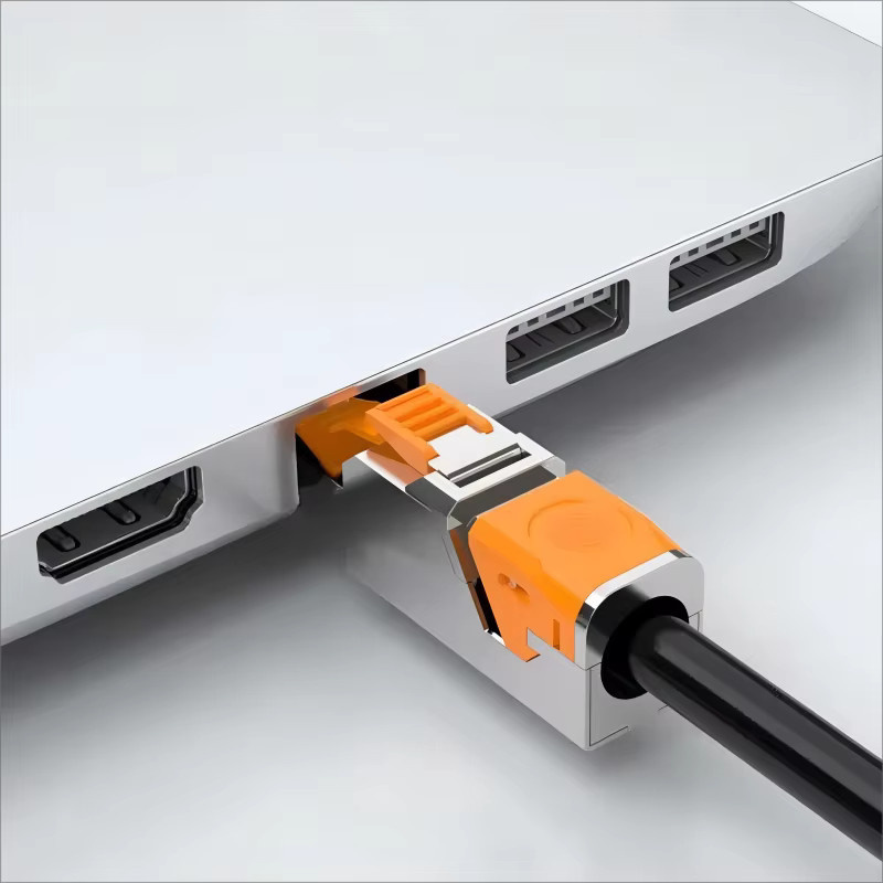 Vention RJ45 Ethernet LAN Steckverbinder Cat6 Cat6A Cat7 Cat8 Abgeschirmter Werkzeugfreier Feldstecker aus Metall-Druckguss in Silber - Bild 4
