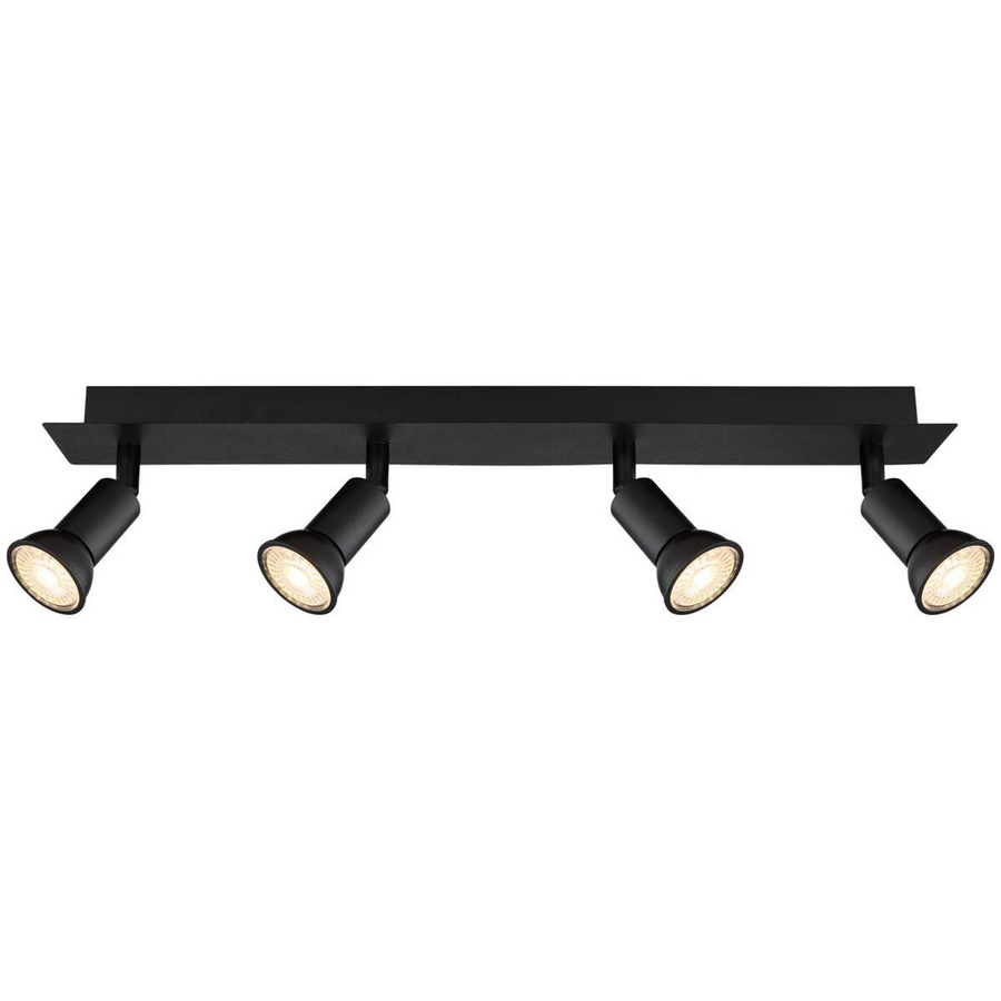 Globo Spotbalken 4-flammig Schwarz Matt aus Metall B/H/L: 50 cm x 9 cm x 6 cm - Bild 3