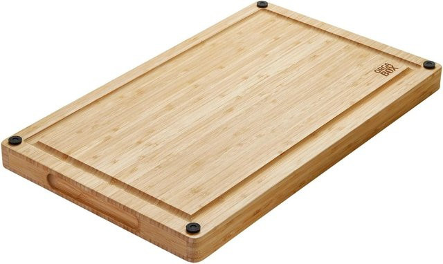 SOTECH ORGA BOX Schneidebrett aus Bambus in Braun mit Silikonfüßen, B/T/H: 50 x 30 x 3,2 cm - Bild 1