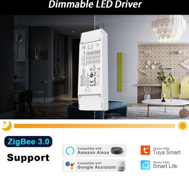 CENFAYA Zigbee 3.0 Dimmbarer LED-Treiber, 12 Watt, 12 V, Smart Control via App und Sprache, Weiß - Bild 1