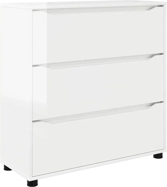 vidaXL Aufbewahrungsschrank in Hochglanz Weiß, B/T/H: 80 x 31 x 81 cm - Bild 1